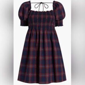 Hill House Athena nap dress navy plaid S